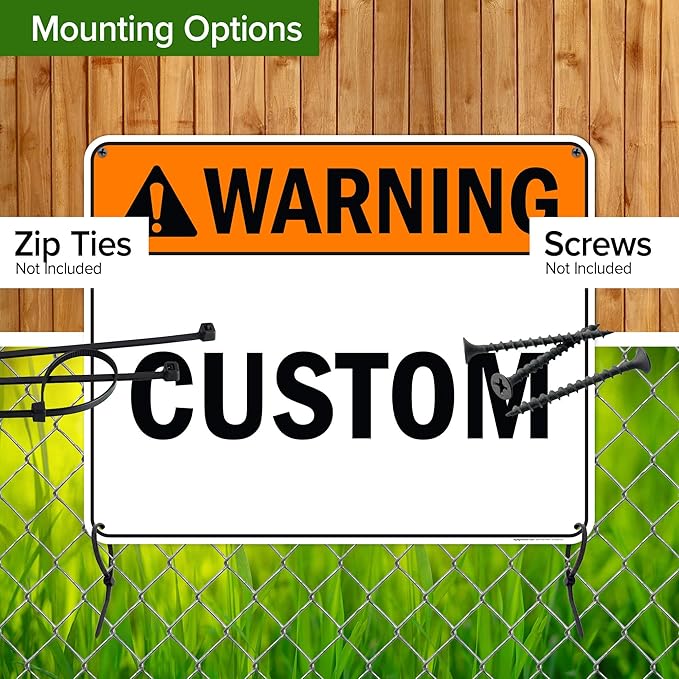 Custom warning Sign, Ansi Sign, Osha Compliant, 24x30 Inches, 55 mil thick HDPE (high density polyethylene), Made in USA by My Sign Center