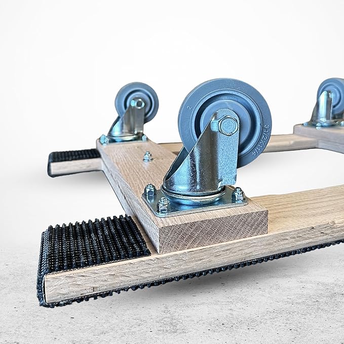 Made in USA Premium Solid Oak Furniture Dolly - 18"x40" H-Frame w/Non-Slip Grip, 3.5" Non-Marking Wheels, Heavy-Duty 1000 lbs Capacity (18"x40" Solid Oak Dolly)