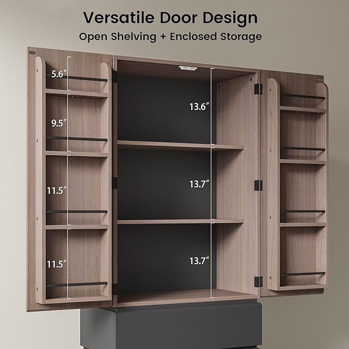 70.8" Kitchen Pantry Cabinet with 3 Drawers Freestanding Kitchen Storage with 3-Tier Cabinet & Door-Mounted Shelves Hidden Handle Magnetic Closure Freestanding Storage for Dining Room