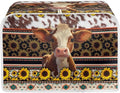 UNICEU Sunflower Cow 4 Slice Quilted Toaster Cover - Dust-proof Aztec Geometric Print Bread Maker Cover for Kitchen Small Appliances