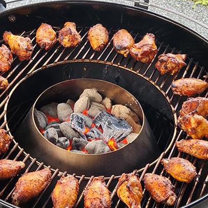 BBQ Whirlpool for Weber Kettle 22" 26.75" Accessories, Charcoal Grilling Accessory for Weber Smokey Mountain WSM, Replacement for Master Touch 22, Big Green Egg, Kamado Joe Grill Accessories