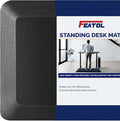 FEATOL Anti Fatigue Mat for Standing, 9/10 Extra Thick Ergonomic Standing Desk Mat, Comfort & Durable Memory Foam Standing Mat at Home,Office All Day (20" x 32", Black, 2PC)