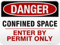 Danger Confined Space Enter By Permit Only Sign, 18x24 Inches, 3M EGP Reflective, Rust Free .080 Aluminum, Fade Resistant, Made in USA by My Sign Center