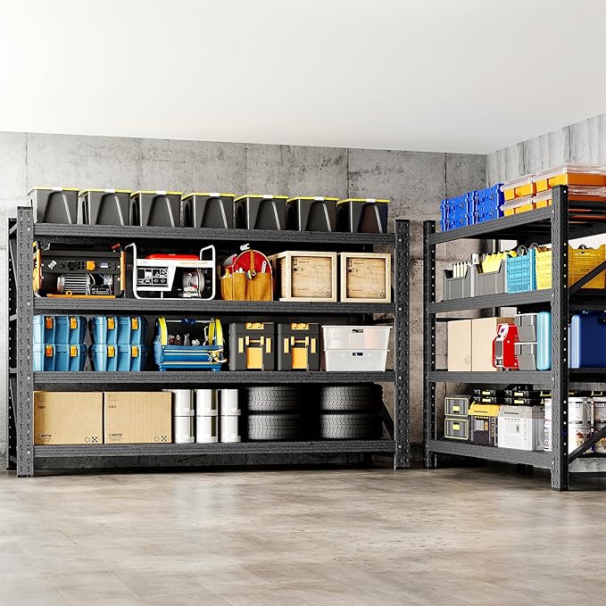 71" W Storage Shelves 5000lbs Garage Metal Shelving Heavy Duty Garage Shelves Adjustable Storage Shelves for Industrial, Factory,71" W X 24" D X 69" H