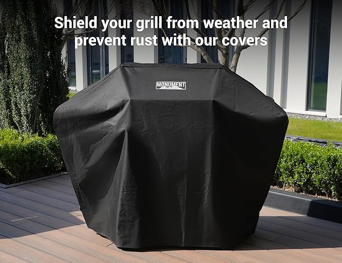 Monument Grills Denali 425 4-Burner Liquid Propane Gas Smart bbq Grill Stainless Steel with BBQ Cover (2 items)