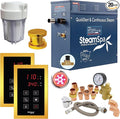 SteamSpa Executive 4.5 KW QuickStart ACU-Steam Bath Generator Package with Built-in Auto Drain and Install Kit in Polished Gold,Steam Generator Kit with Dual Control Panel Steamhead 240V EXT450GD-A