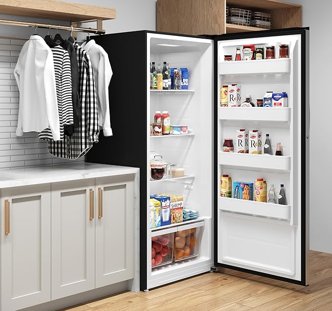KoolMore 21 cu. ft. Upright Convertible Freezer/Refrigerator, 2-in-1 Appliance, Great Storage for Fresh or Frozen Food and Drinks with Clear Shelves and Drawers in Silver