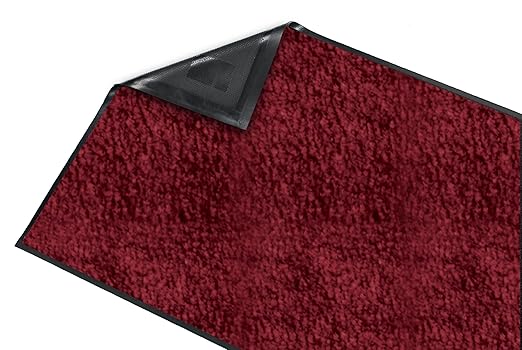 Guardian Platinum Series Indoor Wiper Floor Mat, Rubber with Nylon Carpet, 2'x9', Burgundy