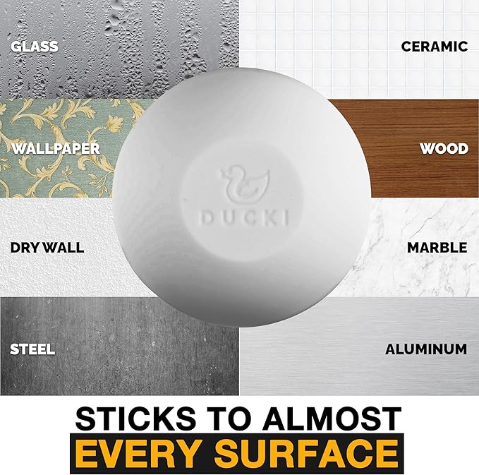 Ducki Wall Protectors - 4 Matte White- Self Adhesive, Reusable Solution for Stopping Wall Damage & Noise from Doors,Refrigerator & More in Your Home or Office -Durable, Shock Absorbent & Discreet
