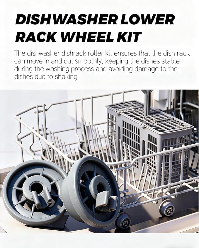 12004485 Dishwasher Dishrack Roller Wheel,Kit Replaces AP4512761 1998570 617087 AH3478333 EA3478333 PS3478333 00617087 PS8728047,for Bosch Kenmore, Dishwasher Lower Rack Wheel 10 pack