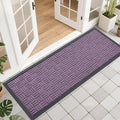 OLANLY Front Door Mat Outside Entrance 47x17, Absorbent, Heavy Duty Sturdy Natural Rubber Doormat Indoor Outdoor, Non-Slip, Stain and Fade Resistant, Low Profile Floor Mat for Entryway, Violet