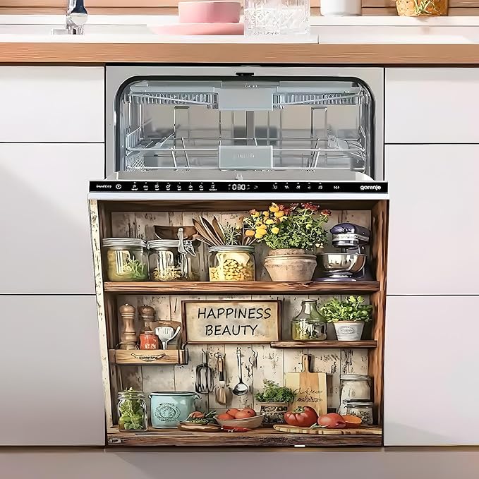 Dishwasher Magnet Sticker Cover Panel Decal Refrigerator Magnetic Sticker Decorative for Kitchen Decoration,Fridge Door Cover, Appliances Stickers 23"x26"