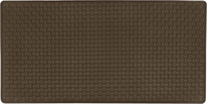 Achim Home Furnishings Woven-Embossed Faux-Leather Anti-Fatigue Mat - 20in x 39in - Espresso