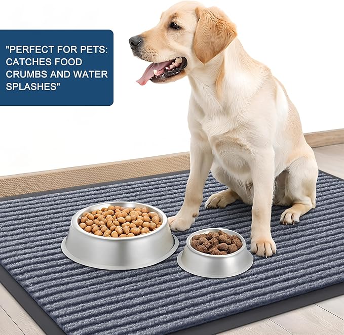 OLANLY Front Door Mat Indoor Outdoor Entrance, Waterproof Heavy Duty Doormat, Fade Resistant, Low Profile, Easy Clean Patio Porch Welcome Floor Mats for Entry, 29.5x17, Ash Grey