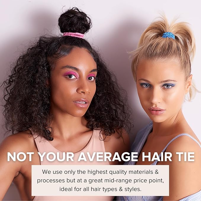 SILKE Hair Ties - Coco | Luxurious 100% Silk Scrunchies (6 Pack) | Gentle on Hair, All Hold, No Damage | For All Hair Types & Styles
