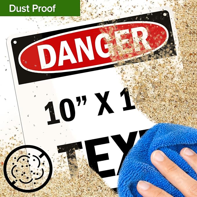 Custom Danger Sign, OSHA Sign, 10x14 Inches, Rust Free .040 Aluminum, Fade Resistant, Made in USA by My Sign Center