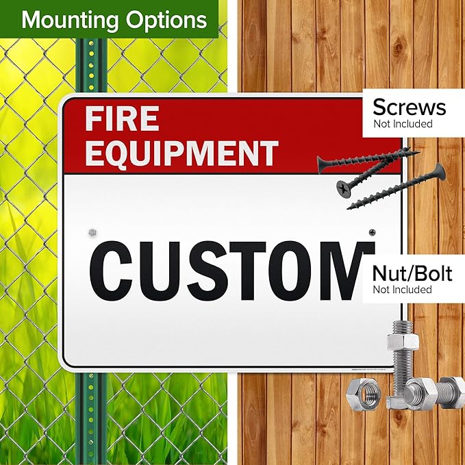 Custom Fire Equipment Sign, Ansi Sign, Osha Compliant, 24x30 Inches, 3M EGP Reflective, Rust Free .080 Aluminum, Fade Resistant, Made in USA by My Sign Center