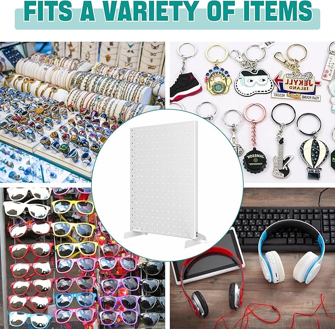 EVERHANGER Metal Pegboard Display Stand, Freestanding Tabletop Pegboard Display for Craft Shows & Fairs, 12"X16", 4pcs Gray