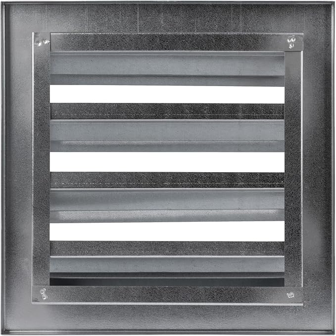 Repa Market 9" x 9" Inch Heavy Duty Galvanized Steel Exhaust Vent - Air Intake Wall Louvered Vent Grille - Outdoor/Indoor HVAC Vent Register - HVAC Crawl Space Durable Air Gable Vent