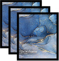 12x14 Picture Frame Set of 3, Black Frame for 12 x 14 Inch Picture Poster Photo, Light Weight and High Transparent 12 by 14 Frame for Wall - 3 Pack/Black/12 x14