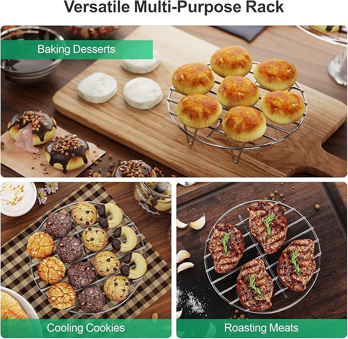 GSlife Trivet for Instant Pot Steamer Rack - Stainless Steel Accessories, 7 Inch Steam Rack Fits 3, 6 Qt Pressure Cooker, Cooking Cooling Steaming Baking Stand, 1 Pack