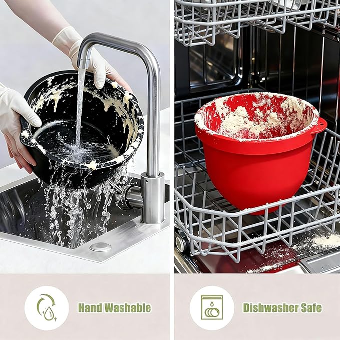 Silicone Liners for KitchenAid Tilt-Head 5QT Stand Mixers, 3 Colors Silicone Bowl Liners with Lids, Kitchen Aid Accessories and Attachments for Baking and Cooking, No Need for Replacement Bowls (3PCS)