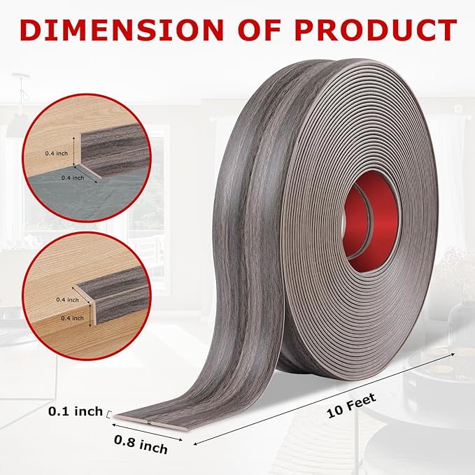 Flexible Wall Corner Protector Moulding Trim Peel and Stick Wall Corner Guards Edge Protector Self Adhesive Molding Trim Strip for Edge Ceiling (Brown Walnut Wood Grain, 0.8 in x 10 Ft)