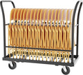 Folding Chair Rack, 300LB Load with Dual Handles, Heavy-Duty Storage Chair Dolly for 25 Chairs, All-Terrain Wheels, Commercial Cart for Events, Church, School, Weddings, Black