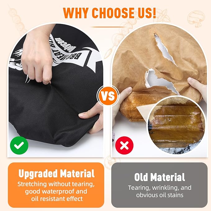 Valentines Day Gifts Upgraded BBQ Blanket for Resting Meat - Air Fryer Kitchen Camping Baking Party Essential -Smoker Accessories Brisket Blanket - Insulated Meat Resting Bag with Wide Mouth for Steak/ Pork Shoulder/ Turkey - Birthday Anniversary BBQ A...