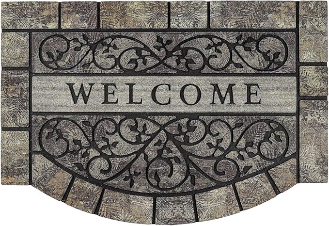 Thick Welcome Mats Outdoor, 24 * 36" Large Front Door Mat Entrance, Durable Welcome Mat for Front Door, Heavy Duty No Slip Rubber Outdoor Mats for Home Entrance