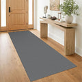IOHOUZE Washable Runner Rug 3x8 Non Slip Rubber Backed Wide Hallway Runner Entryway Runner Indoor, Kitchen Rugs Woven Floor Carpet for Hall Entrance Bedroom, Dark Grey