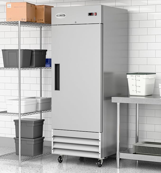 KoolMore 29" 1 Door Stainless Steel Upright Commercial Reach-in Freezer - 23 cu. ft
