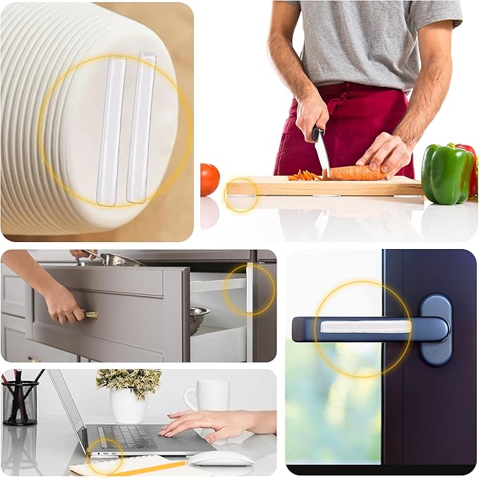 20 Clear Silicone Bumper Strips – 2.8" x 0.4" Anti-Slip Pads for Cabinets, Glass Table Tops, and Chairs – Wall Protector & Soft-Close Noise Dampening Pads by Vellax