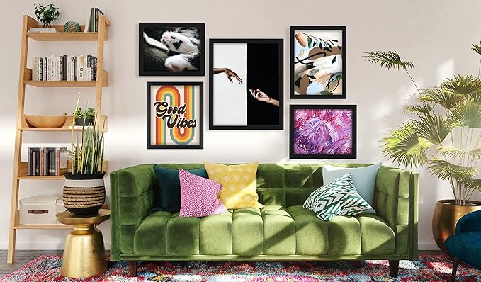 Creative Mark Gotham Deep Gallery Frames - 3 Pack of Professional Gallery Frames for Canvas, Paintings, Presentation & More! - [Black - 12x12]