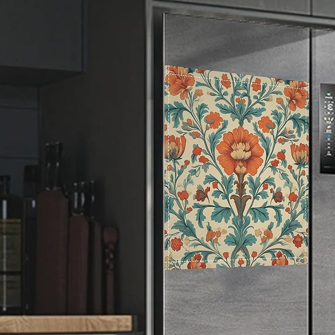 Magnetic Dishwasher Cover,Boho Ethnic Flower Reusable Dishwasher Magnetic Cover Decorative Door Covers Panel for Home Kitcen 23" x 26"