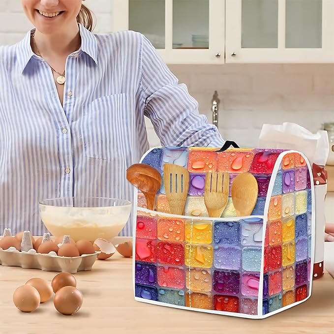 Mixer Dust Cover for 6-8 Qt Stand Mixer, Cloth Cover with 2 Storage Pockets for Stand Mixer Protective Covers Large for 6-8 Quart Mixer