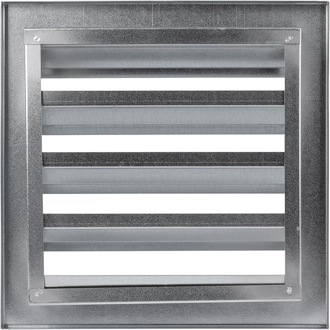 Repa Market 10" x 10" Inch Heavy Duty Galvanized Steel Exhaust Vent - Air Intake Wall Louvered Vent Grille - Outdoor/Indoor HVAC Vent Register - HVAC Crawl Space Durable Air Gable Vent