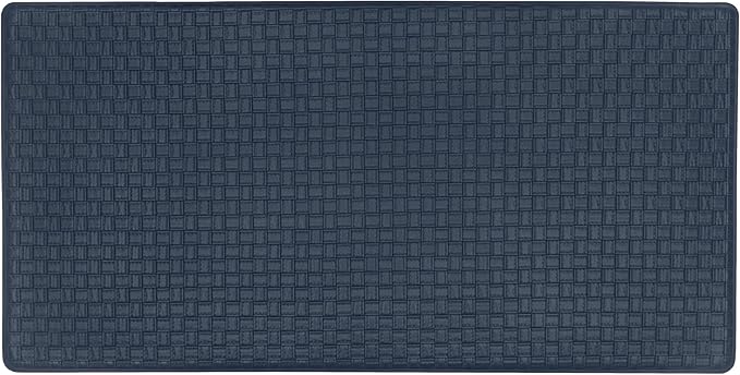 Achim Home Furnishings Woven-Embossed Faux-Leather Anti-Fatigue Mat - 18in x 30in - Grey