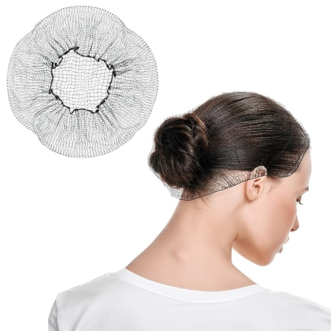 Invisible Hair Nets for Women & Men | Pack of 100 | Elastic 24" Mesh Hair Net for Buns, Long Hair & Short Hair - Hairnets for Ballet Dancers, Sleeping, Wig Storage, Food Service & More