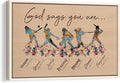 God Says You Are Gifts For Softball Girls Women Fan Vintage Floral Sports Gifts For Girl Poster & Framed Canvas, Wall Art Home Office Decoration Living Room Bedroom Aesthetic Decor