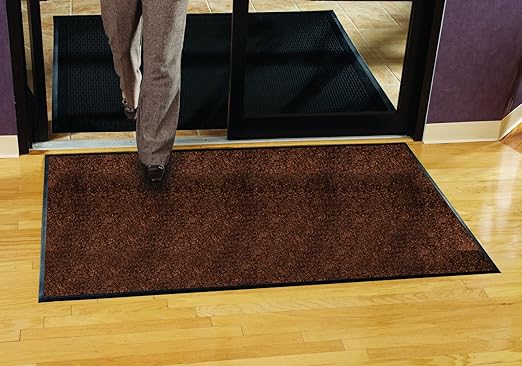 Guardian Floor Protection 94031950 Platinum Series Indoor Wiper Floor Mat, Rubber with Nylon Carpet, 3' Length, 19' Width, Brown