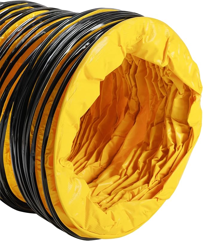 MOUNTO 25FT PVC Flexible Duct Hosing for Exhaust Fan (12inch w/o bag)