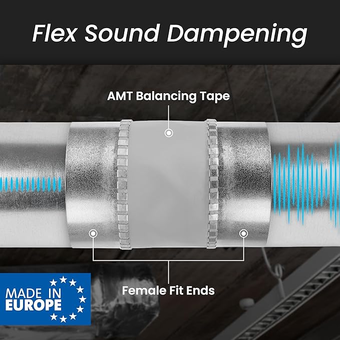 Repa Market 10" Inch Flexible Vibration And Noise Reducing Coupler - Female Fit Duct Connector – Galvanized Steel Coupling for Joining Two Male Duct Fittings – HVAC Ventilation Inline Joint