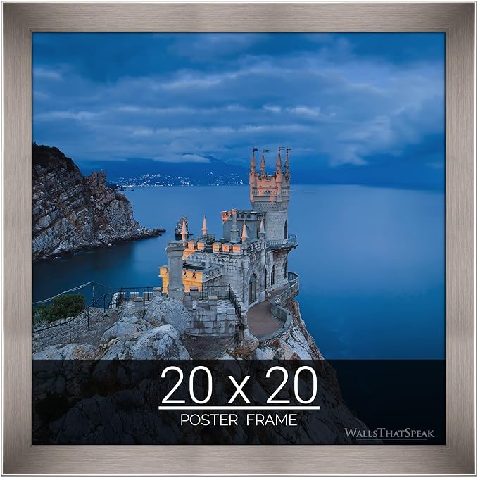 wallsthatspeak 20x20 Stainless Picture Frame for Puzzles Posters Photos or Artwork