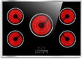 30 Inch Electric Cooktop, 5 Burner Electric Stove Top 6900W, 30" Built-In Ceramic Countertop with Metal Frame, Child Lock, Timer, Slide Control, 220-240V Hardwired (No Plug)