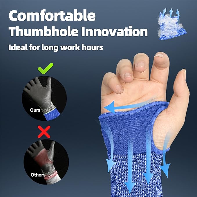 Schwer AIR-SKIN ANSI A6 Cut Resistant Arm Sleeves for Men & Women S902, Non-PFAS Arm Protectors for High Risk Work, Arm Protectors for Thin Skin, Gardening Sleeves for Farming, Lightweight, Breathable