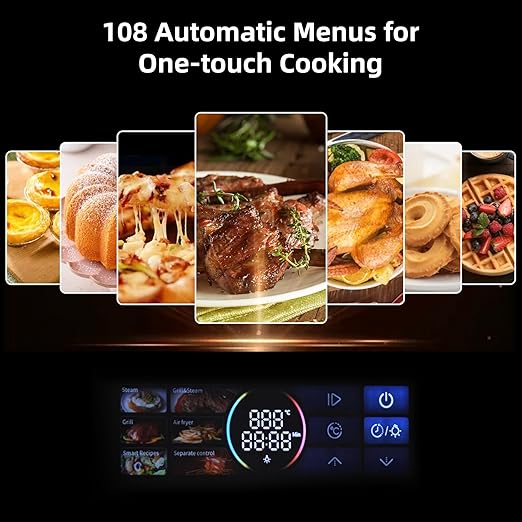 24 Inch Built-in Electric Single Wall Oven, 2.5 Cu.ft Convection Oven with 8 Cooking Functions, 360° Rotating Rotisserie