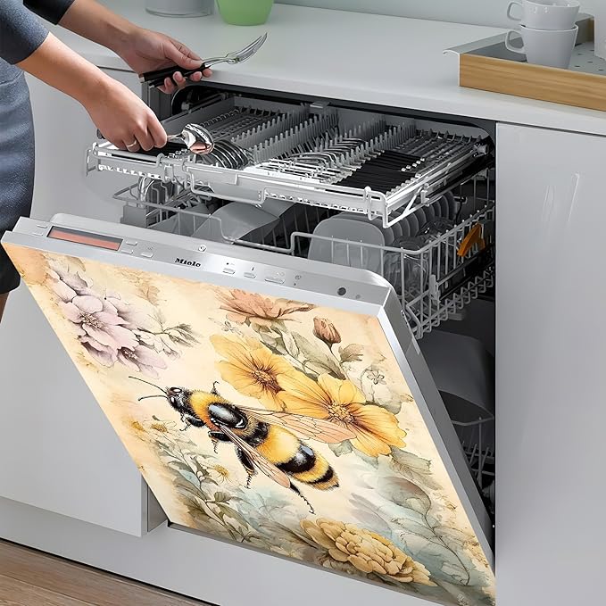 Dishwasher Magnet Sticker Cover Panel Decal Refrigerator Magnetic Sticker Decorative for Kitchen Decoration,Fridge Door Cover, Appliances Stickers 23"x26"