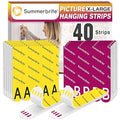 Picture Hanging Strips Heavy Duty XL 20 Pairs/40Strips, Damage Free Hanging Picture Hangers, Removable Adhesive Hook and Loop Wall Strips, Frame Stickers No Nails for Home Decor Wall Posters