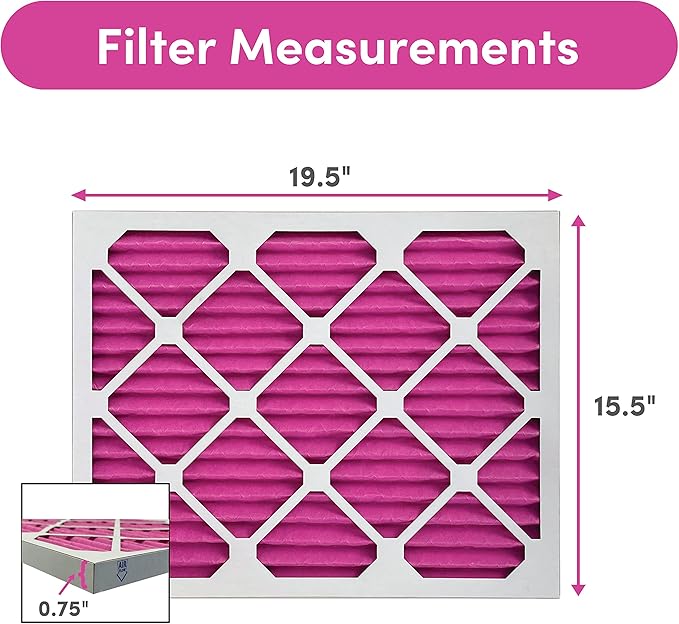 Colorfil 16x20x1 Air Filter (2-Pack) | Made in the USA | Color Changing | Remove Cat and Dog Odor | MERV 8 for Pet Hair Dander and Dust | 15.5"x19.5"x0.75" Exact Size